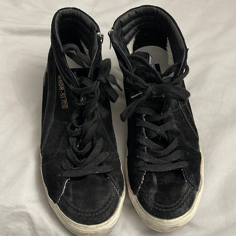 Golden Goose Slides Black high top fits size 10